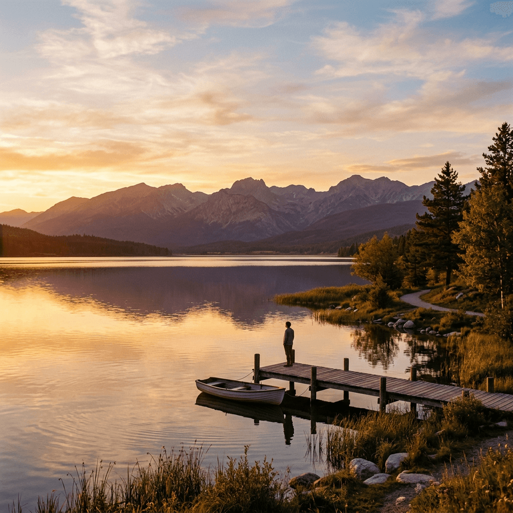 Serene landscape representing remembrance